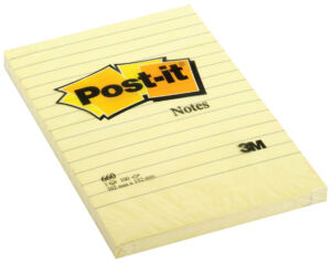 MEMOBLOK 3M POST-IT 660YEL 102X152MM LIJN GEEL