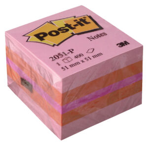 MEMOBLOK MINIKUBUS 3M POST-IT 2051P 51X51MM ROZE