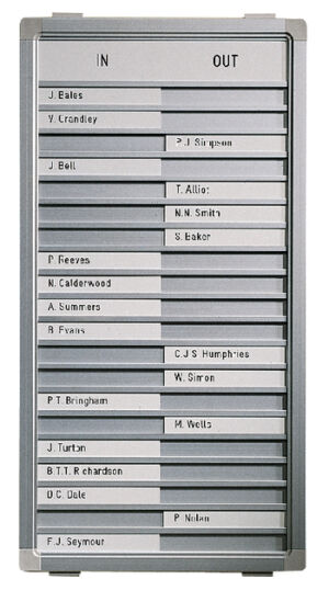 INFOBORD LEGAMASTER AAN/AFWEZIG 54X28CM 20 POSITIE