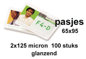 LAMINEERHOES GBC GOVERNM CARD 65X95MM 2X125MIC