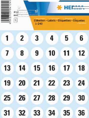 ETIKET HERMA 4124 GETAL 12MM 240ST