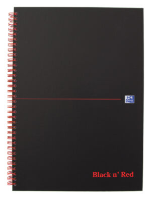 NOTITIEBOEK OXFORD BLACK N' RED A4 LIJN