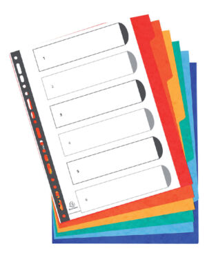 TABBLAD EXACOMPTA A4+ 6DELIG GLANS KARTON