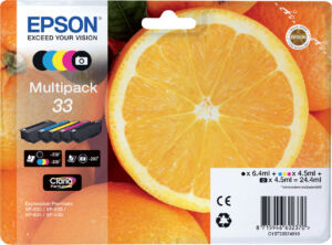 INKCARTRIDGE EPSON 33 T3337 2X ZWART 3 KLEUREN