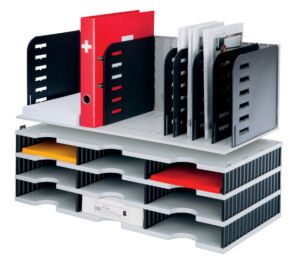 SORTEERSTATION STYRORAC A4 8VAKS ZWART/GRIJS