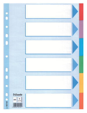 TABBLADEN ESSELTE A4 11R KARTON 6DLG