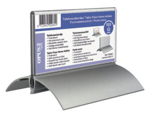 TAFELNAAMBORD OPUS 2 52X100MM ACRYL ALUMINIUM