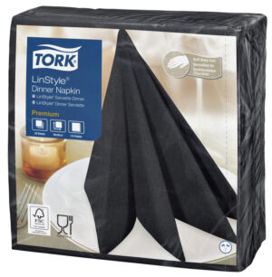 SERVET TORK 39X39CM 478726 LINSTYLE ZWART 50 STUKS
