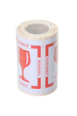 WAARSCHUWINGSETIKET BUDGET GLAS 80X100MM GLAS