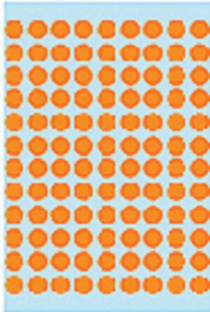 ETIKET HERMA 1844 ROND 8MM 540ST FLUOR ORANJE