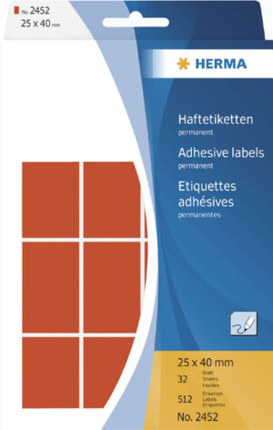 ETIKET HERMA 2452 25X40MM 512ST ROOD