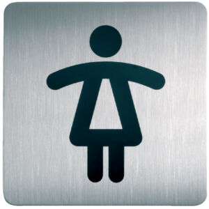 INFOBORD PICTOGRAM DURABLE VIERKANT WC DAMES 150MM