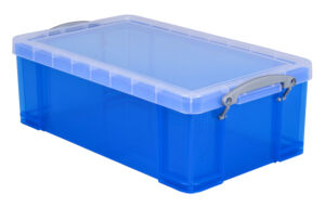 OPBERGBOX RUB 12 LTR 465X270X150MM TRANSP BLAUW