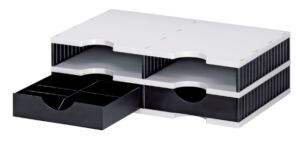 VAKKENSET STYRODOC DUO 4VAKS DEELBAAR ZWART/GRIJS