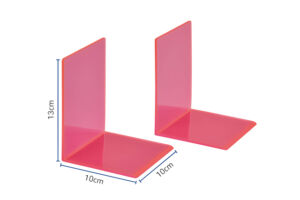 BOEKENSTEUN MAUL 10X10X13CM ACRYL NEON ROOD