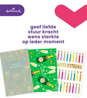 WENSKAART HALLMARK NAVULSET FELICITATIE 6 STUKS